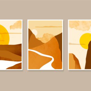 Watercolor Minimal Desert Landscape